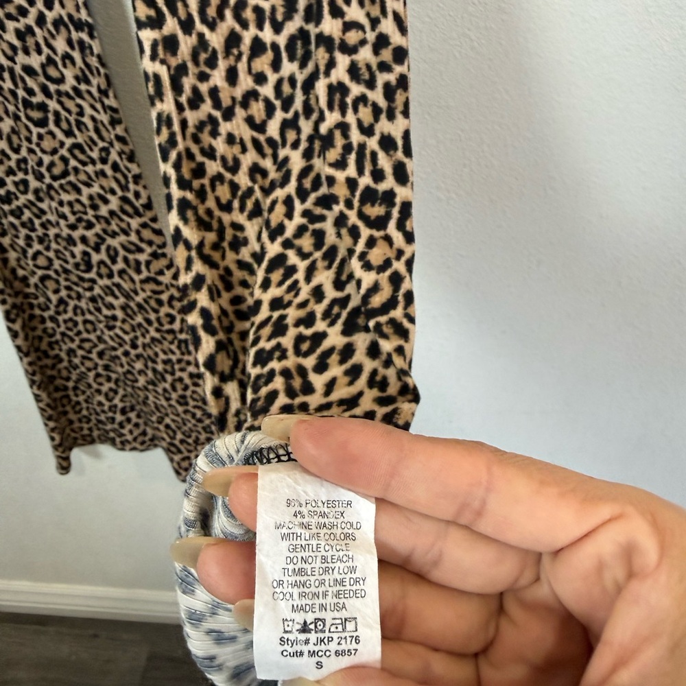 VIBE Leopard Print Bell Bottom Pants Y2K flare style - Picture 6 of 9